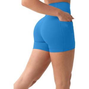 imageShorts with Pockets  Compressive High Waisted Butt Sculpting 4quot ampamp 6quot Womens Biker Shorts  HiPerform XXS to 3XRoyal Blue