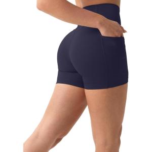 imageShorts with Pockets  Compressive High Waisted Butt Sculpting 4quot ampamp 6quot Womens Biker Shorts  HiPerform XXS to 3XTwilight
