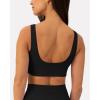 imageCurve Hem Scoop Neck Sports Bra for Women  Medium Support Buttery Soft Low Cut Yoga Workout Bras  FlexFlowBlack