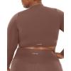 imageLong Sleeve Crop Top  Medium Support Crew Neck MoistureWicking Womens Performance Gym Workout Tee  HiPerformClay