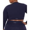 imageLong Sleeve Crop Top  Medium Support Crew Neck MoistureWicking Womens Performance Gym Workout Tee  HiPerformTwilight