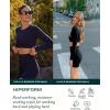 imageLong Sleeve Crop Top  Medium Support Crew Neck MoistureWicking Womens Performance Gym Workout Tee  HiPerformTwilight
