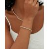 imagePAVOI 14K Gold Plated 3mm Cubic Zirconia Classic Tennis Bracelet  Gold Bracelets for Women  Size 6575 InchYellow Gold