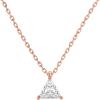 imagePAVOI 14K Gold Plated Cubic Zirconia Diamond Pendant Necklace for Women  Adjustable SliderRose Gold
