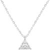 imagePAVOI 14K Gold Plated Cubic Zirconia Diamond Pendant Necklace for Women  Adjustable SliderWhite Gold