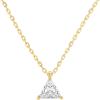 imagePAVOI 14K Gold Plated Cubic Zirconia Diamond Pendant Necklace for Women  Adjustable SliderYellow Gold