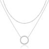 imagePAVOI 14K Gold Plated Layering Necklaces  Stylish Minimalist Design Pendant Necklaces  Butterfly Heart Lock Evil Eye Coin Lightning Bolt Circle Cross Pendants for WomenWhite Gold