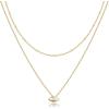 imagePAVOI 14K Gold Plated Layering Necklaces  Stylish Minimalist Design Pendant Necklaces  Butterfly Heart Lock Evil Eye Coin Lightning Bolt Circle Cross Pendants for WomenYellow Gold