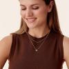 imagePAVOI 14K Gold Plated Layering Necklaces  Stylish Minimalist Design Pendant Necklaces  Butterfly Heart Lock Evil Eye Coin Lightning Bolt Circle Cross Pendants for WomenYellow Gold