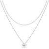 imagePAVOI 14K Gold Plated Layering Necklaces  Stylish Minimalist Design Pendant Necklaces  Butterfly Heart Lock Evil Eye Coin Lightning Bolt Circle Cross Pendants for WomenWhite Gold