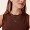 imagePAVOI 14K Gold Plated Layering Necklaces  Stylish Minimalist Design Pendant Necklaces  Butterfly Heart Lock Evil Eye Coin Lightning Bolt Circle Cross Pendants for WomenYellow Gold