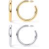 imagePAVOI 14K Gold Plated Lightweight Chunky Open Hoops for Women  Trendy Gold Hoop EarringsPack