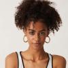 imagePAVOI 14K Gold Plated Lightweight Chunky Open Hoops for Women  Trendy Gold Hoop EarringsPack