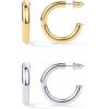 imagePAVOI 14K Gold Plated Lightweight Chunky Open Hoops for Women  Trendy Gold Hoop EarringsPack