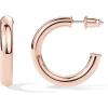 imagePAVOI 14K Gold Plated Lightweight Chunky Open Hoops for Women  Trendy Gold Hoop EarringsRose Gold