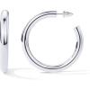 imagePAVOI 14K Gold Plated Lightweight Chunky Open Hoops for Women  Trendy Gold Hoop EarringsWhite Gold