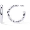 imagePAVOI 14K Gold Plated Lightweight Chunky Open Hoops for Women  Trendy Gold Hoop EarringsWhite Gold