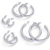 imagePAVOI 14K Gold Plated Lightweight Chunky Open Hoops for Women  Trendy Gold Hoop EarringsWhite Gold