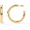 imagePAVOI 14K Gold Plated Lightweight Chunky Open Hoops for Women  Trendy Gold Hoop EarringsYellow Gold