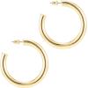 imagePAVOI 14K Gold Plated Lightweight Chunky Open Hoops for Women  Trendy Gold Hoop EarringsYellow Gold