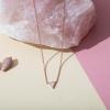 imagePAVOI 14K Gold Plated Opal Pendant Necklaces for Women  Created Opal Cubic Zirconia Dainty Necklace  Butterfly Round Triangle Antler Bar PendantsRose Gold