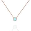 imagePAVOI 14K Gold Plated Opal Pendant Necklaces for Women  Created Opal Cubic Zirconia Dainty Necklace  Butterfly Round Triangle Antler Bar PendantsRose Gold