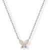 imagePAVOI 14K Gold Plated Opal Pendant Necklaces for Women  Created Opal Cubic Zirconia Dainty Necklace  Butterfly Round Triangle Antler Bar PendantsWhite Gold