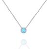 imagePAVOI 14K Gold Plated Opal Pendant Necklaces for Women  Created Opal Cubic Zirconia Dainty Necklace  Butterfly Round Triangle Antler Bar PendantsWhite Gold