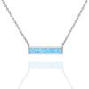 imagePAVOI 14K Gold Plated Opal Pendant Necklaces for Women  Created Opal Cubic Zirconia Dainty Necklace  Butterfly Round Triangle Antler Bar PendantsWhite Gold