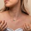 imagePAVOI 14K Gold Plated Opal Pendant Necklaces for Women  Created Opal Cubic Zirconia Dainty Necklace  Butterfly Round Triangle Antler Bar PendantsWhite Gold