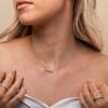 imagePAVOI 14K Gold Plated Opal Pendant Necklaces for Women  Created Opal Cubic Zirconia Dainty Necklace  Butterfly Round Triangle Antler Bar PendantsYellow Gold