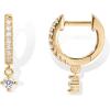 imagePAVOI 14K Gold Plated S925 Sterling Silver Post Lightweight DropDangle Huggie Earrings for Women  Religious Ornament Cross Evil Eye Clover Celtic  Dainty Earrings for WomenYellow Gold