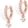 imagePAVOI 14K Gold Plated S925 Sterling Silver Post Lightweight DropDangle Huggie Earrings for Women  Religious Ornament Cross Evil Eye Clover Celtic  Dainty Earrings for WomenRose Gold