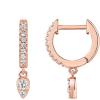 imagePAVOI 14K Gold Plated S925 Sterling Silver Post Lightweight DropDangle Huggie Earrings for Women  Religious Ornament Cross Evil Eye Clover Celtic  Dainty Earrings for WomenRose Gold