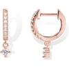 imagePAVOI 14K Gold Plated S925 Sterling Silver Post Lightweight DropDangle Huggie Earrings for Women  Religious Ornament Cross Evil Eye Clover Celtic  Dainty Earrings for WomenRose Gold