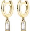 imagePAVOI 14K Gold Plated S925 Sterling Silver Post Lightweight DropDangle Huggie Earrings for Women  Religious Ornament Cross Evil Eye Clover Celtic  Dainty Earrings for WomenYellow Gold
