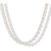 imagePAVOI 14K Gold Plated Simulated Diamond Tennis Necklaces for Women  Classic Tennis Chain  Timeless Station Round and Pear Cubic Zirconia Stones Choker NecklacePear  15 Inches