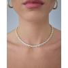 imagePAVOI 14K Gold Plated Simulated Diamond Tennis Necklaces for Women  Classic Tennis Chain  Timeless Station Round and Pear Cubic Zirconia Stones Choker NecklacePear  18 Inches