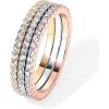 imagePAVOI 14K Gold Plated Solid 925 Sterling Silver CZ Simulated Diamond Stackable Ring Eternity Bands for Women3Pack Multicolor