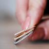 imagePAVOI 14K Gold Plated Solid 925 Sterling Silver CZ Simulated Diamond Stackable Ring Eternity Bands for Women3Pack Multicolor