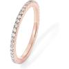 imagePAVOI 14K Gold Plated Solid 925 Sterling Silver CZ Simulated Diamond Stackable Ring Eternity Bands for WomenRose Gold
