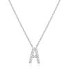 imagePAVOI 14K White Gold Plated Cubic Zirconia Initial Necklace  Letter Dainty Necklaces for Women A