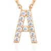 imagePAVOI 14K White Gold Plated Cubic Zirconia Initial Necklace  Letter Dainty Necklaces for Women A