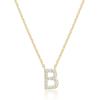 imagePAVOI 14K White Gold Plated Cubic Zirconia Initial Necklace  Letter Dainty Necklaces for Women B