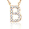 imagePAVOI 14K White Gold Plated Cubic Zirconia Initial Necklace  Letter Dainty Necklaces for Women B