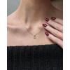 imagePAVOI 14K White Gold Plated Cubic Zirconia Initial Necklace  Letter Dainty Necklaces for Women B