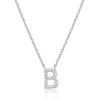 imagePAVOI 14K White Gold Plated Cubic Zirconia Initial Necklace  Letter Dainty Necklaces for Women B