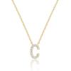 imagePAVOI 14K White Gold Plated Cubic Zirconia Initial Necklace  Letter Dainty Necklaces for Women C