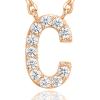 imagePAVOI 14K White Gold Plated Cubic Zirconia Initial Necklace  Letter Dainty Necklaces for Women C