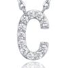 imagePAVOI 14K White Gold Plated Cubic Zirconia Initial Necklace  Letter Dainty Necklaces for Women C